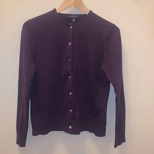 Deep purple long sleeve Lands’ End cardigan